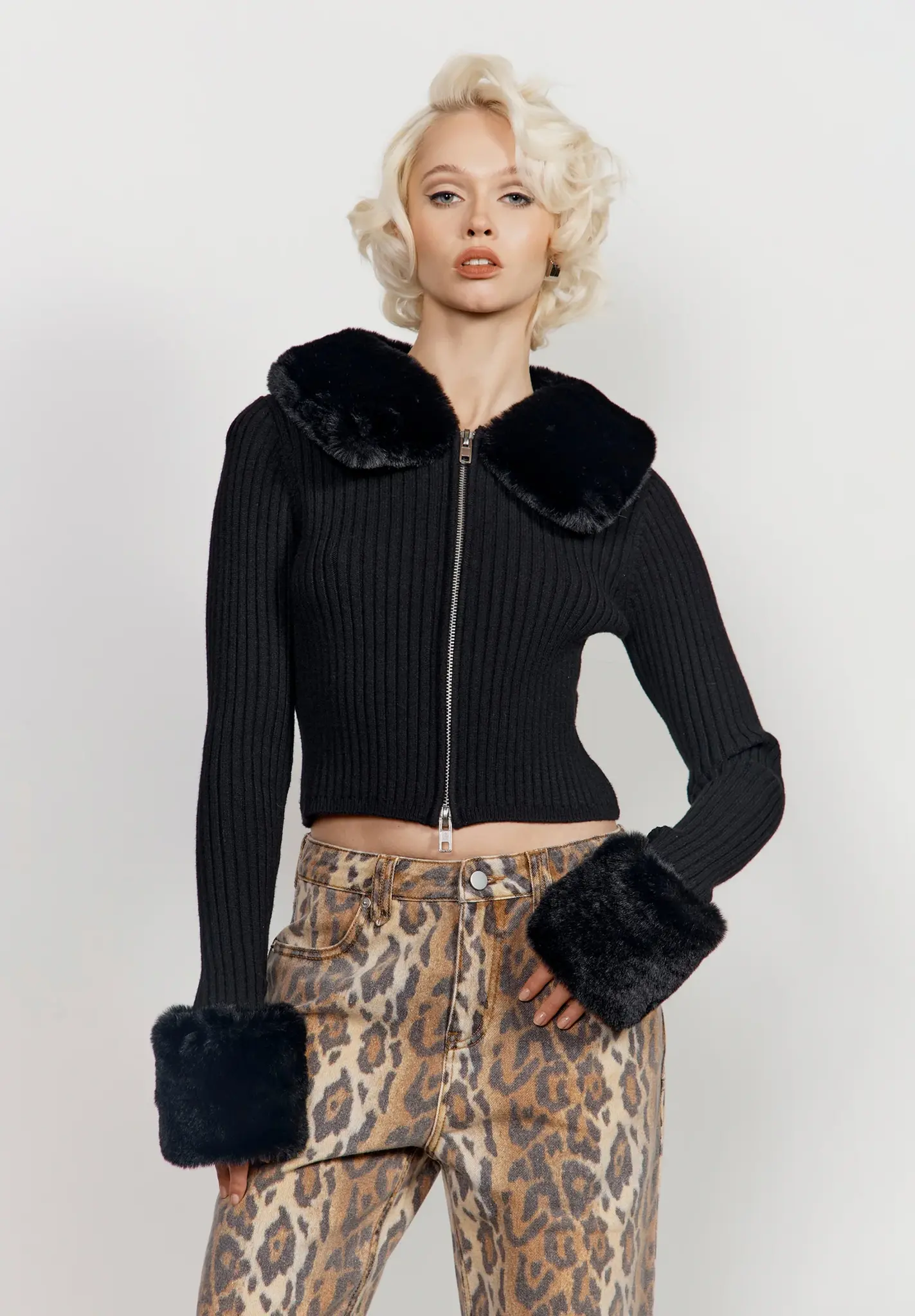 House of Sunny Peggy Zipper Cardigan