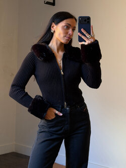 House of Sunny Peggy Zipper Cardigan