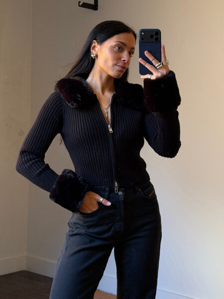 House of Sunny Peggy Zipper Cardigan