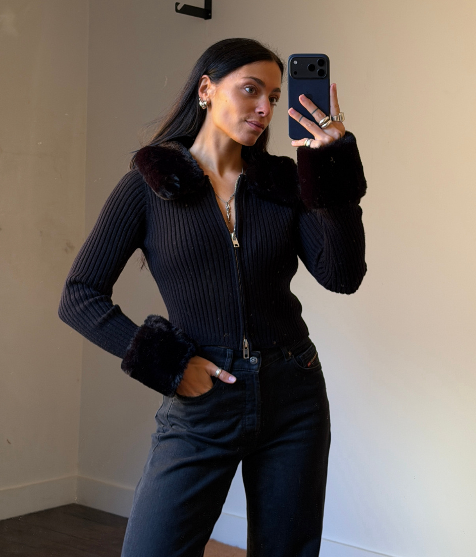 House of Sunny Peggy Zipper Cardigan