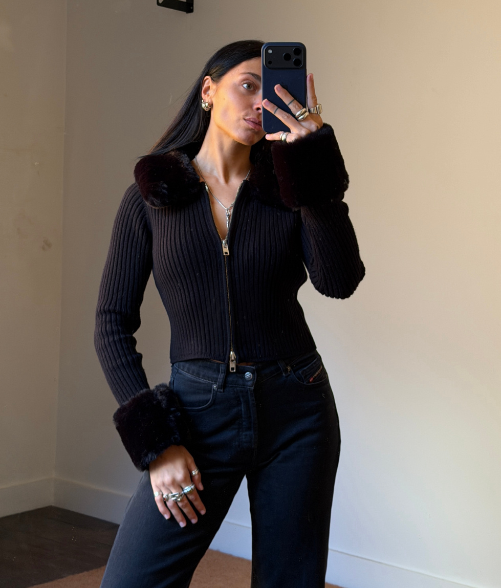 House of Sunny Peggy Zipper Cardigan