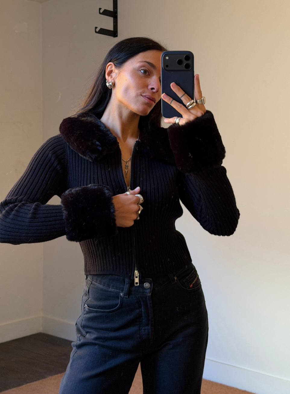 House of Sunny Peggy Zipper Cardigan