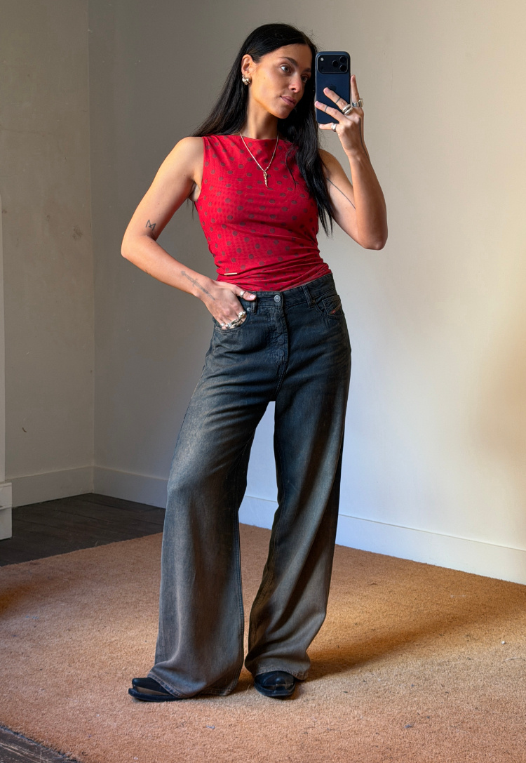 House of Sunny Double Layer Mesh Top