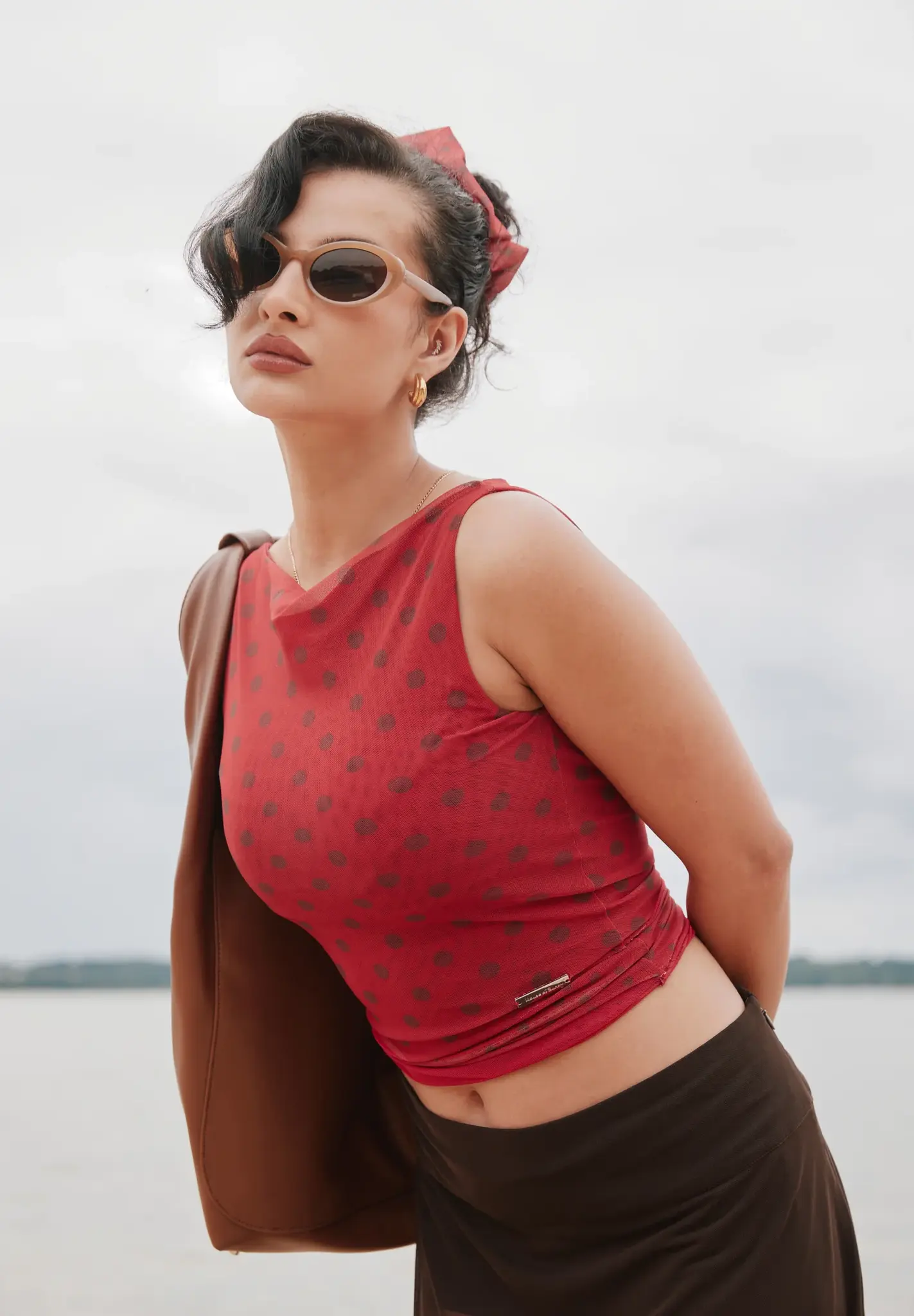 House of Sunny Double Layer Mesh Top