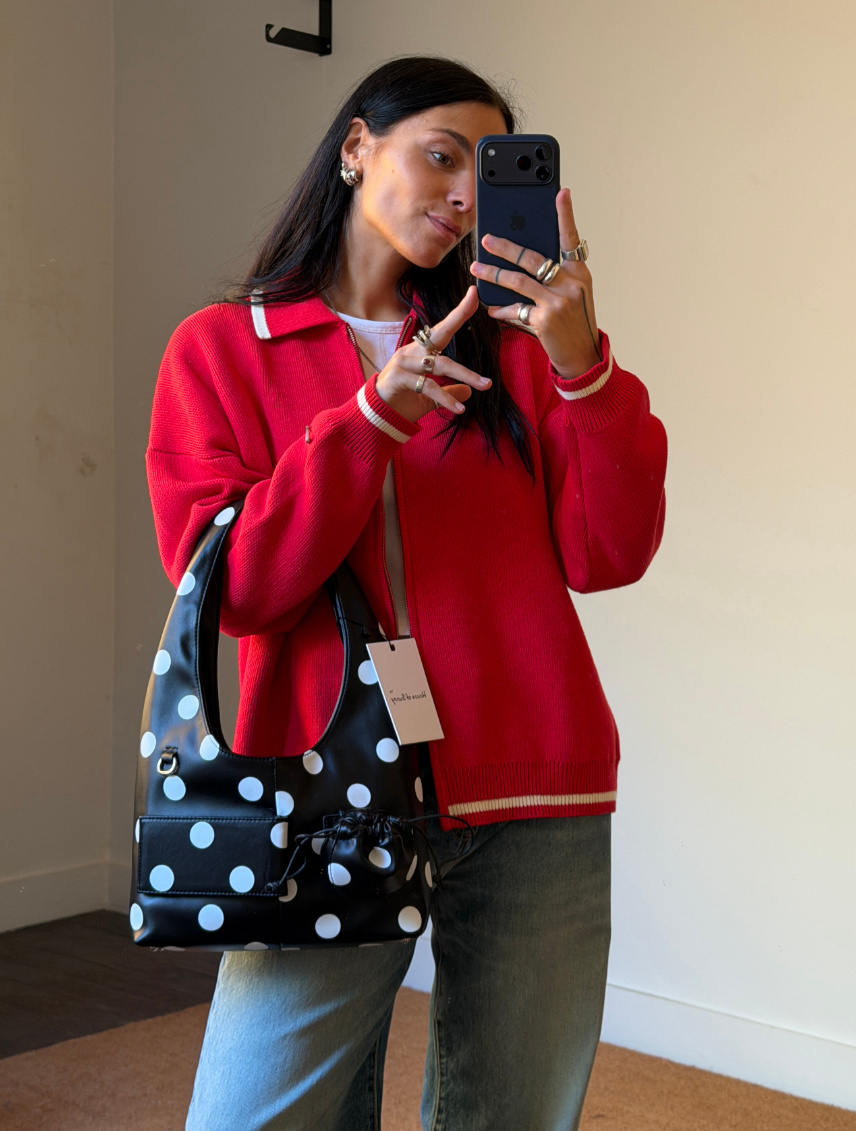 House of Sunny Polka Dot Shoulder Bag