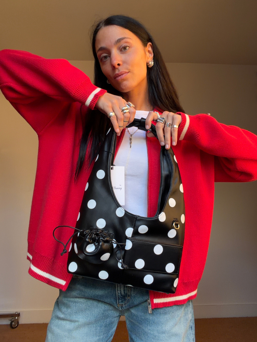 House of Sunny Polka Dot Shoulder Bag