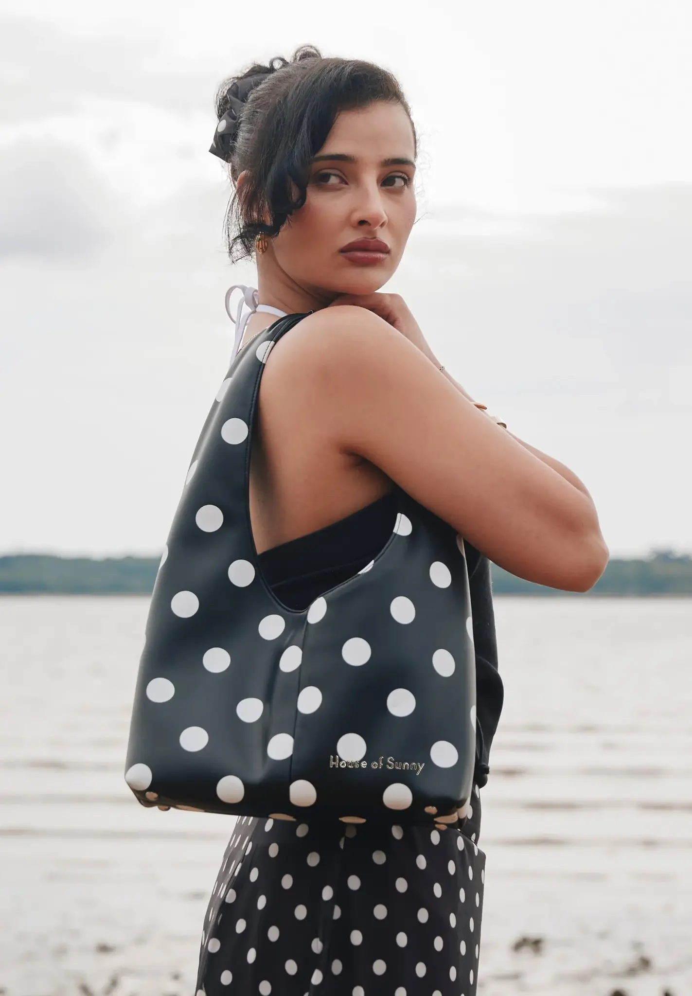 House of Sunny Polka Dot Shoulder Bag