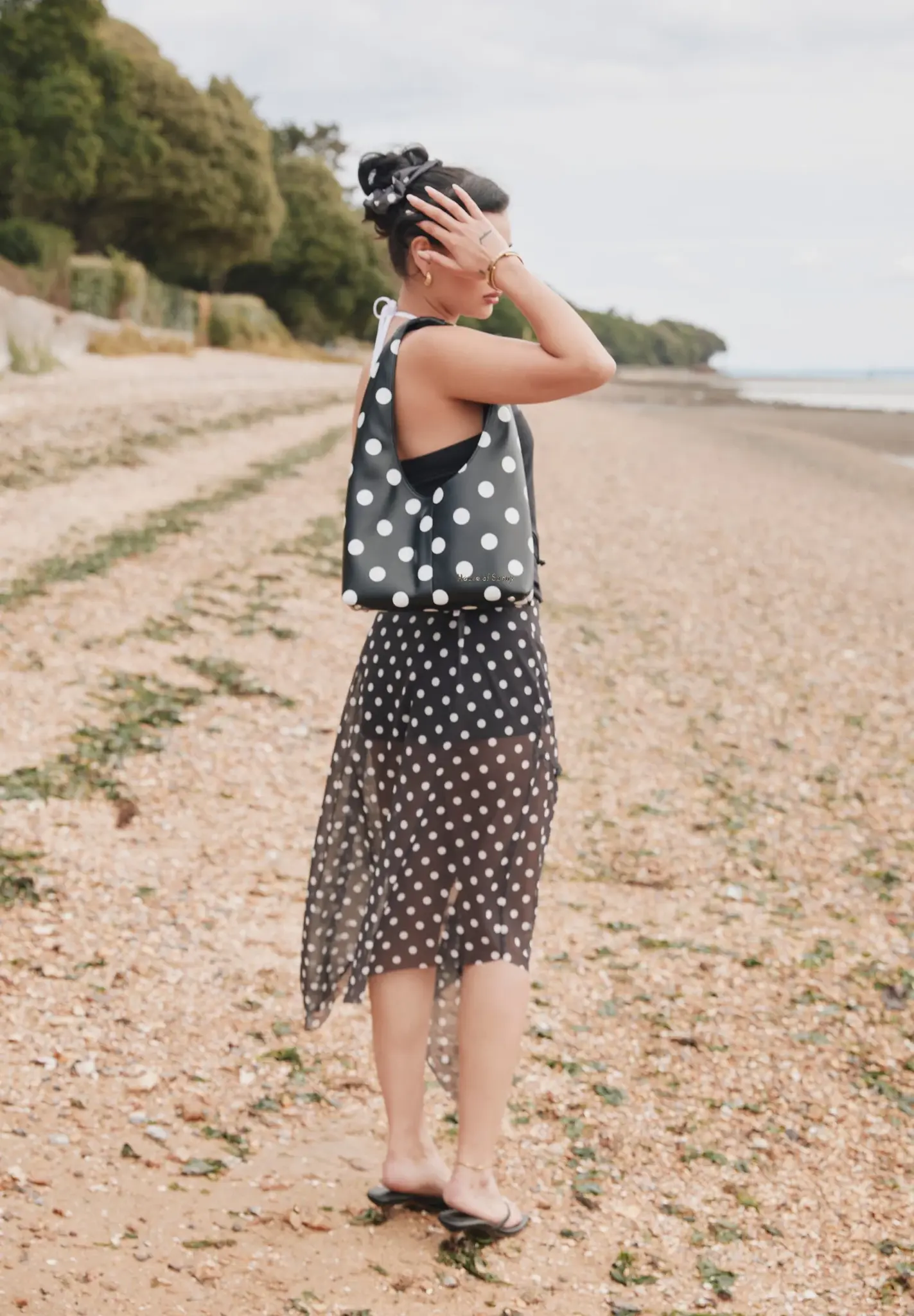 House of Sunny Polka Dot Shoulder Bag