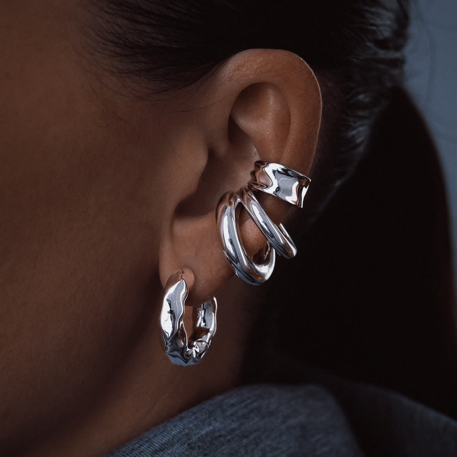 Billion Avenue Chunky Molten Kos Earring