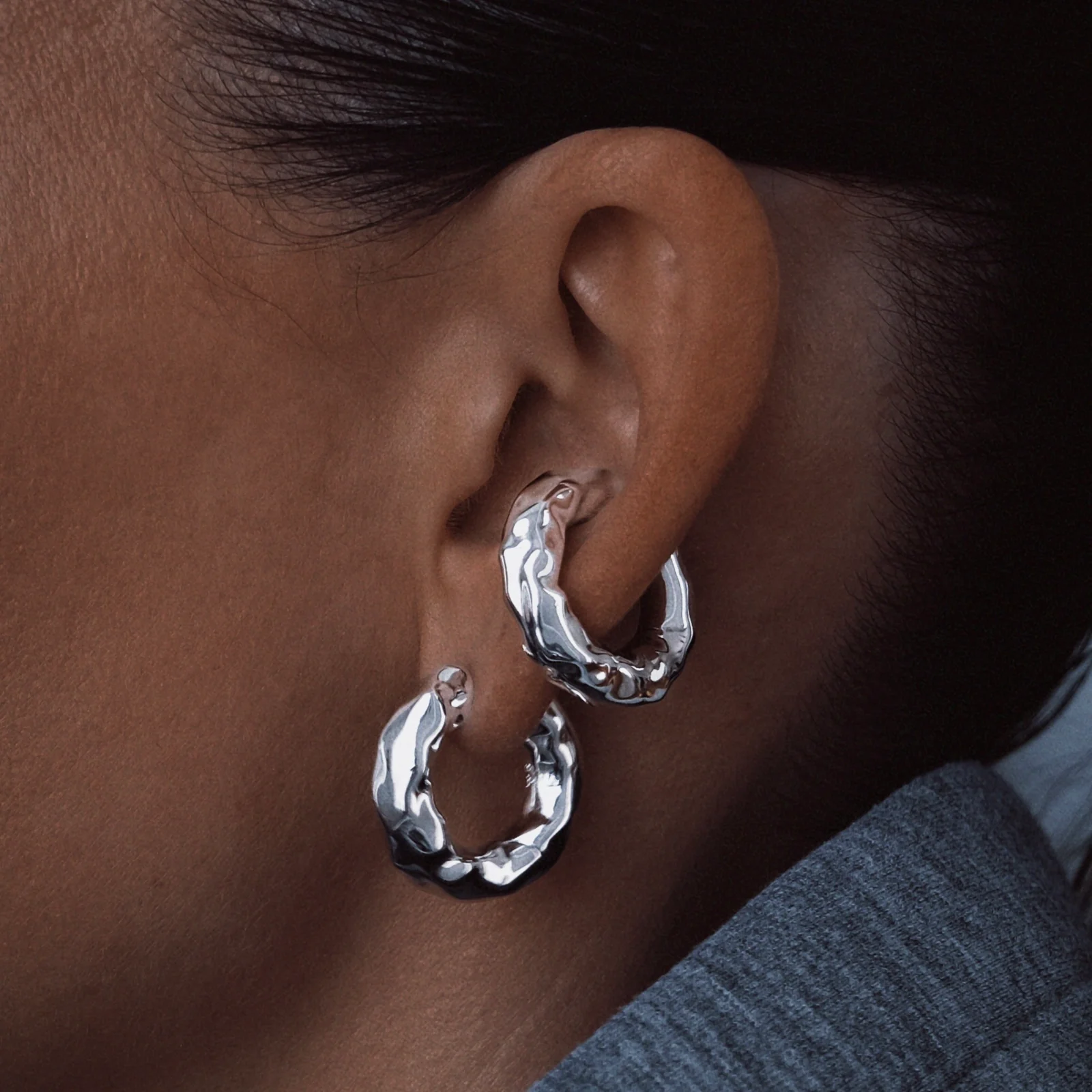 Billion Avenue Chunky Molten Kos Earring