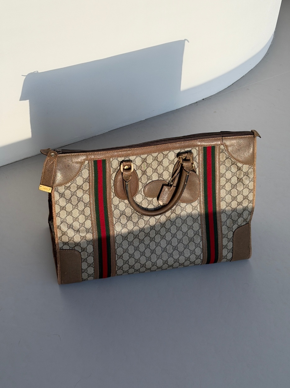 RR ARCHIVE Gucci GG Web Stripe Travel Bag