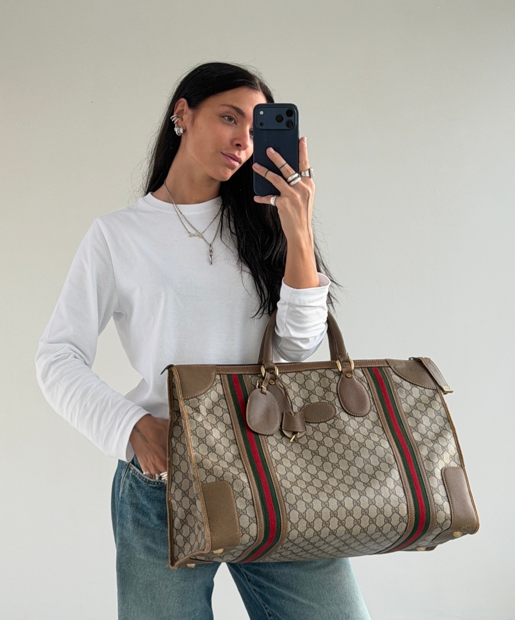 RR ARCHIVE Gucci GG Web Stripe Travel Bag