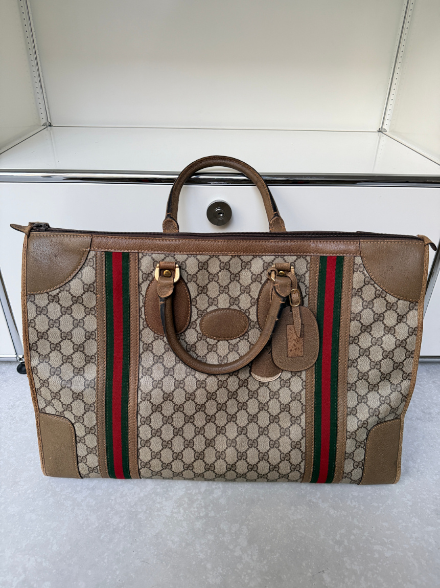 RR ARCHIVE Gucci GG Web Stripe Travel Bag