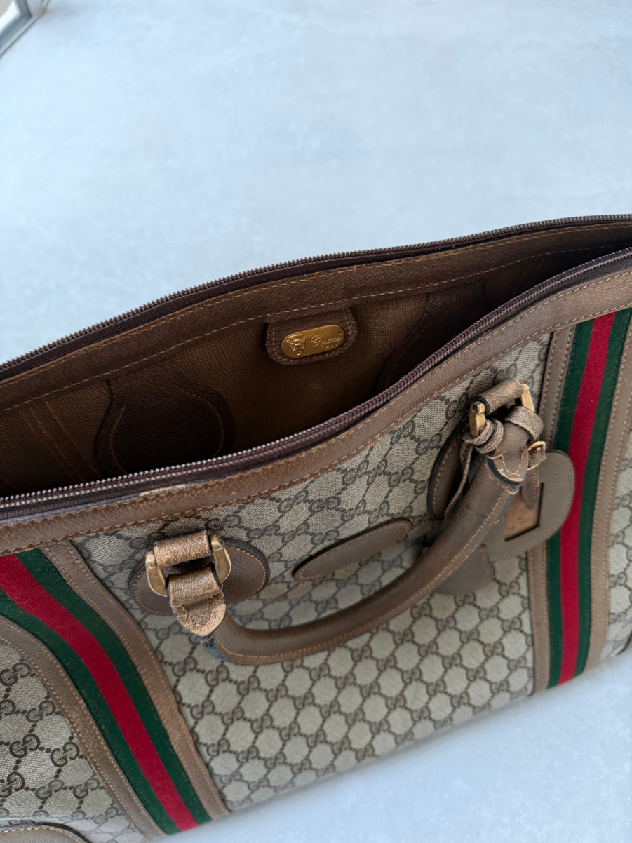 RR ARCHIVE Gucci GG Web Stripe Travel Bag