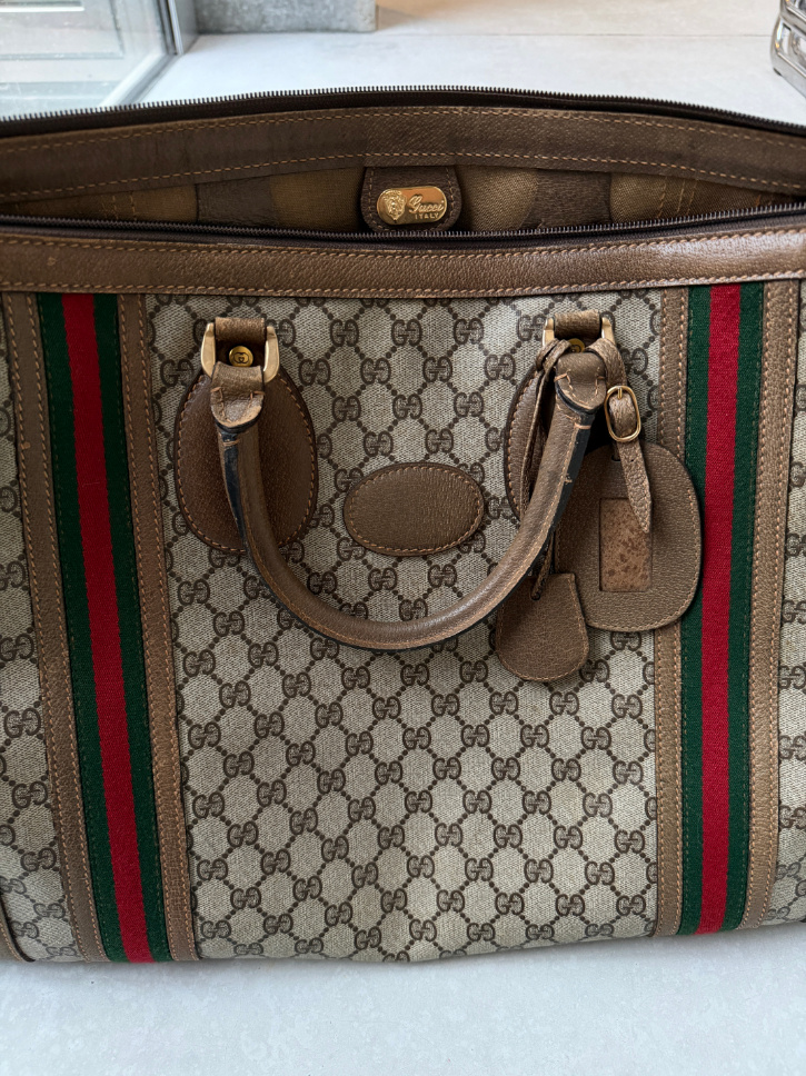 RR ARCHIVE Gucci GG Web Stripe Travel Bag