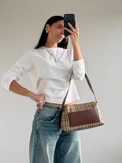 RR ARCHIVE Burberry Nova Check & Leather Shoulder Bag