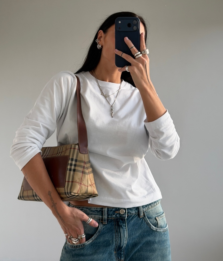 RR ARCHIVE Burberry Nova Check & Leather Shoulder Bag