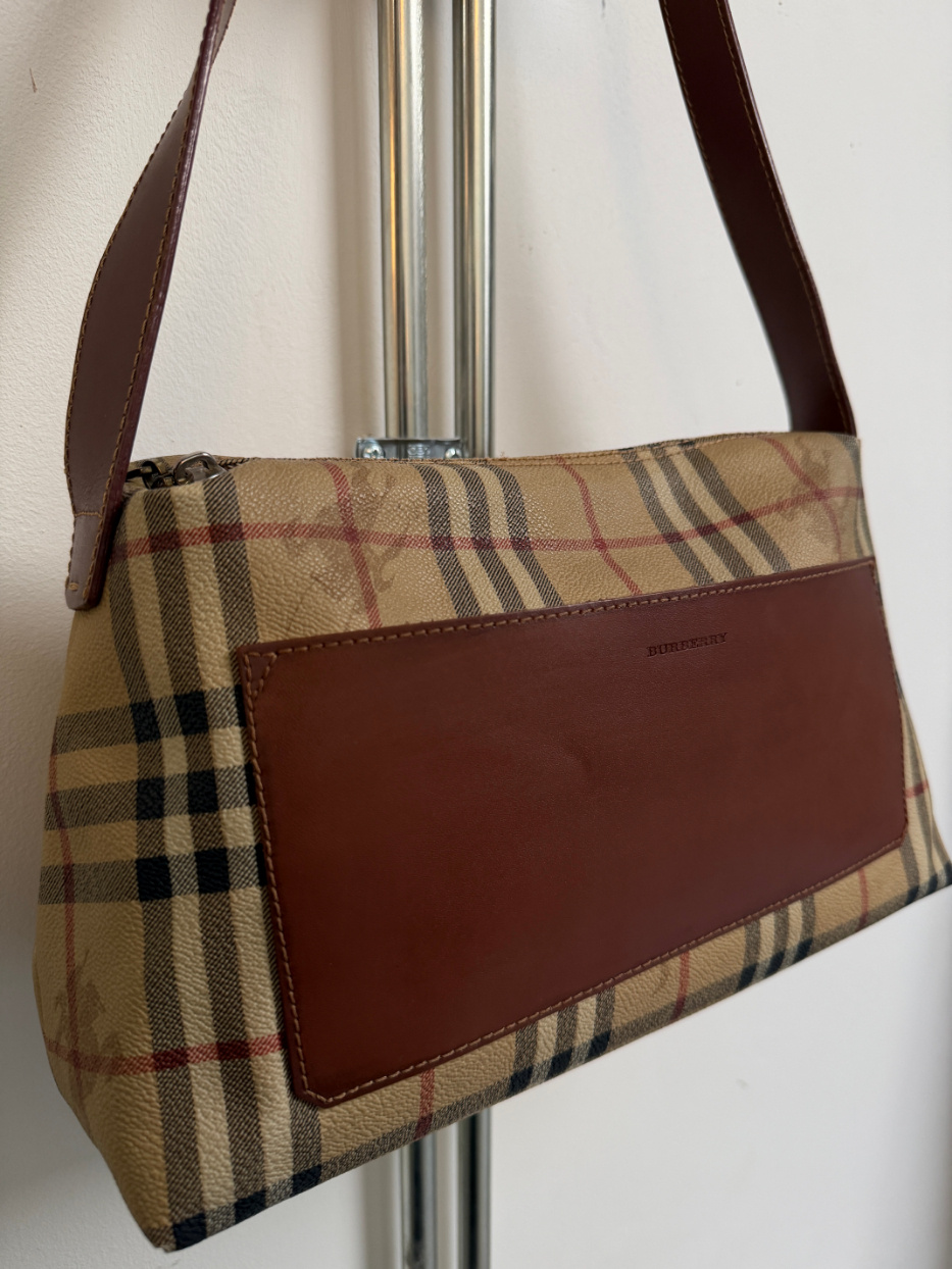 RR ARCHIVE Burberry Nova Check & Leather Shoulder Bag