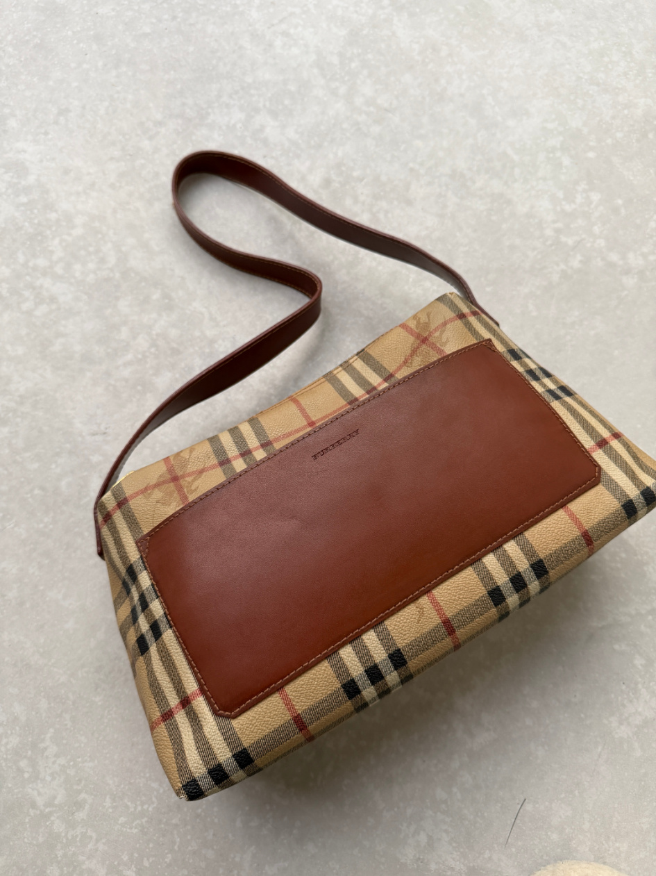 RR ARCHIVE Burberry Nova Check & Leather Shoulder Bag