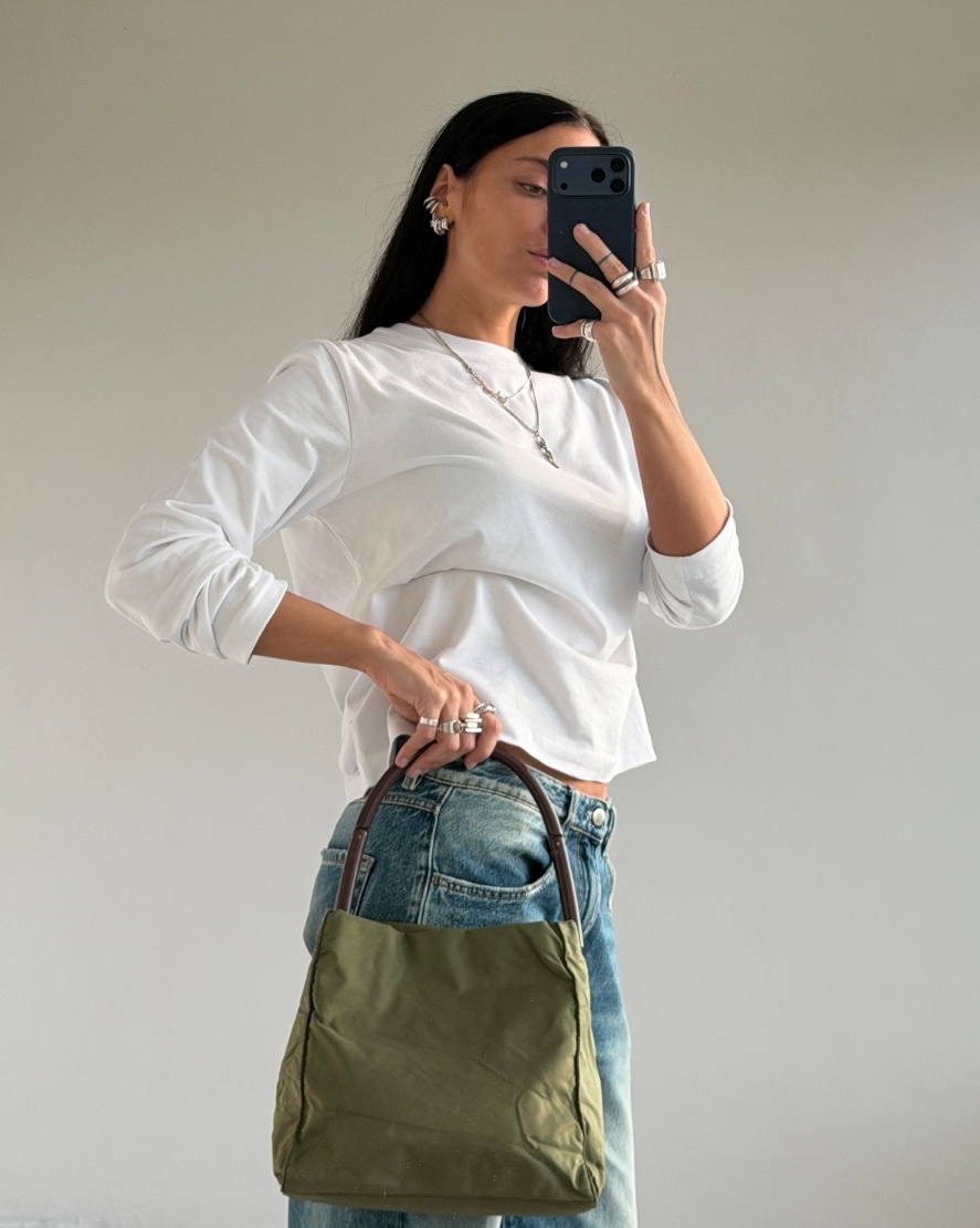 RR ARCHIVE Prada Tessuto Plexi Handle Tote