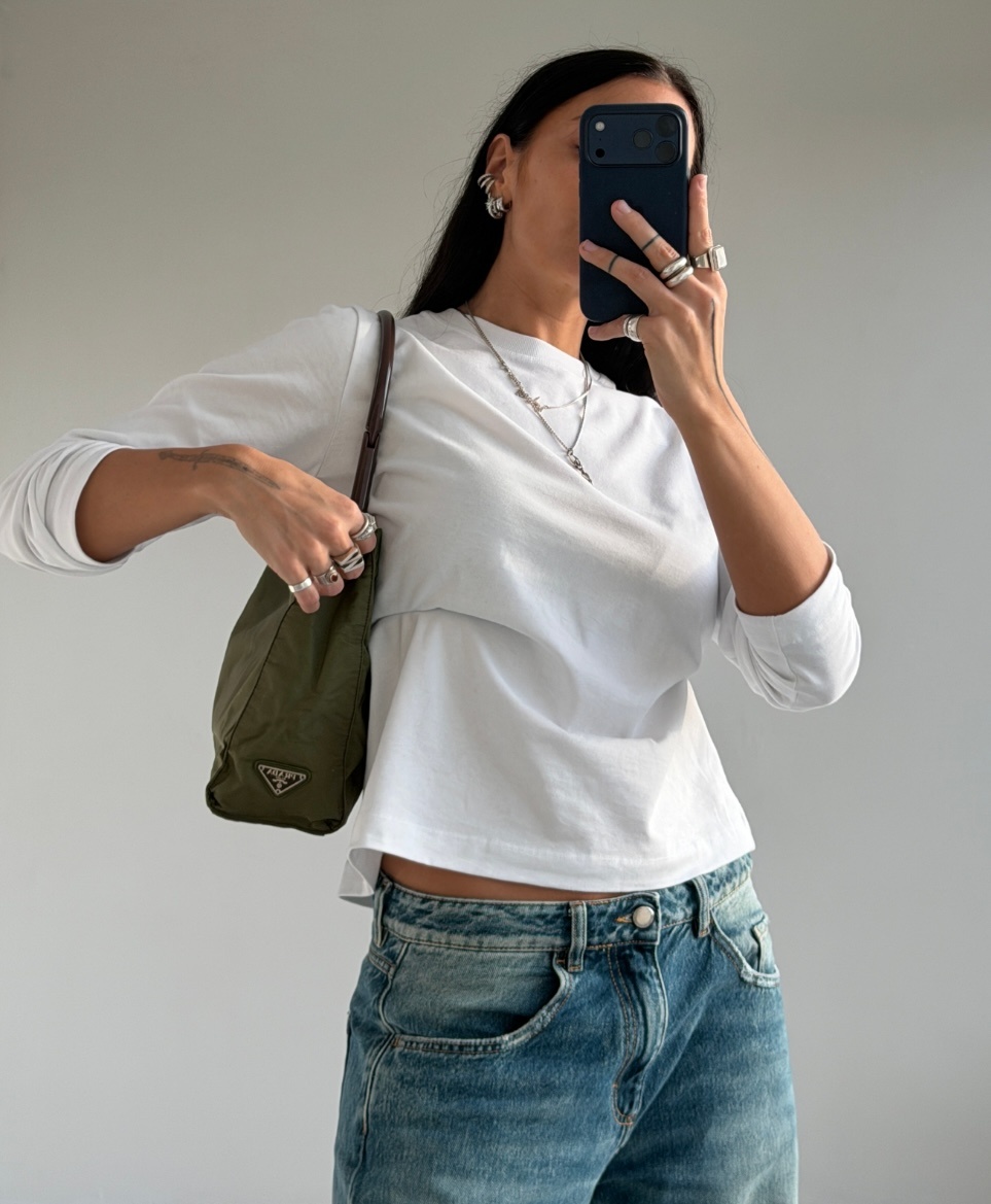 RR ARCHIVE Prada Tessuto Plexi Handle Tote