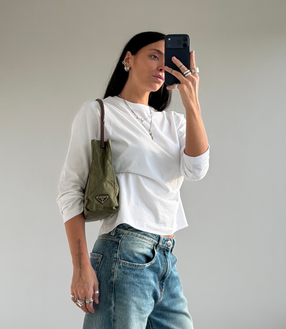 RR ARCHIVE Prada Tessuto Plexi Handle Tote