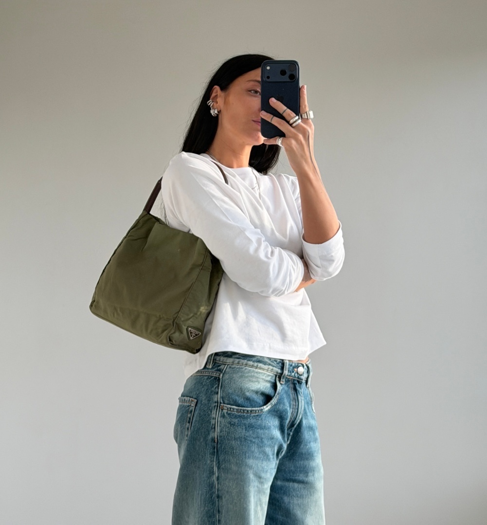 RR ARCHIVE Prada Tessuto Plexi Handle Tote