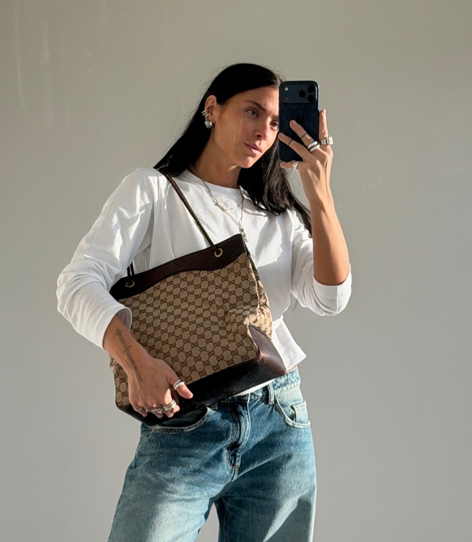 RR ARCHIVE Gucci GG Canvas & Leather Tote