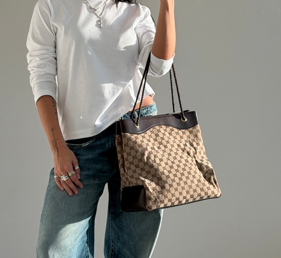 RR ARCHIVE Gucci GG Canvas & Leather Tote
