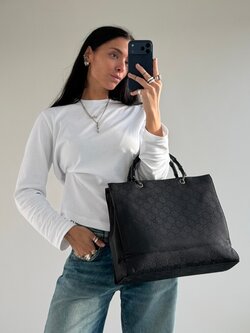 RR ARCHIVE Gucci Bamboo GG Canvas Tote