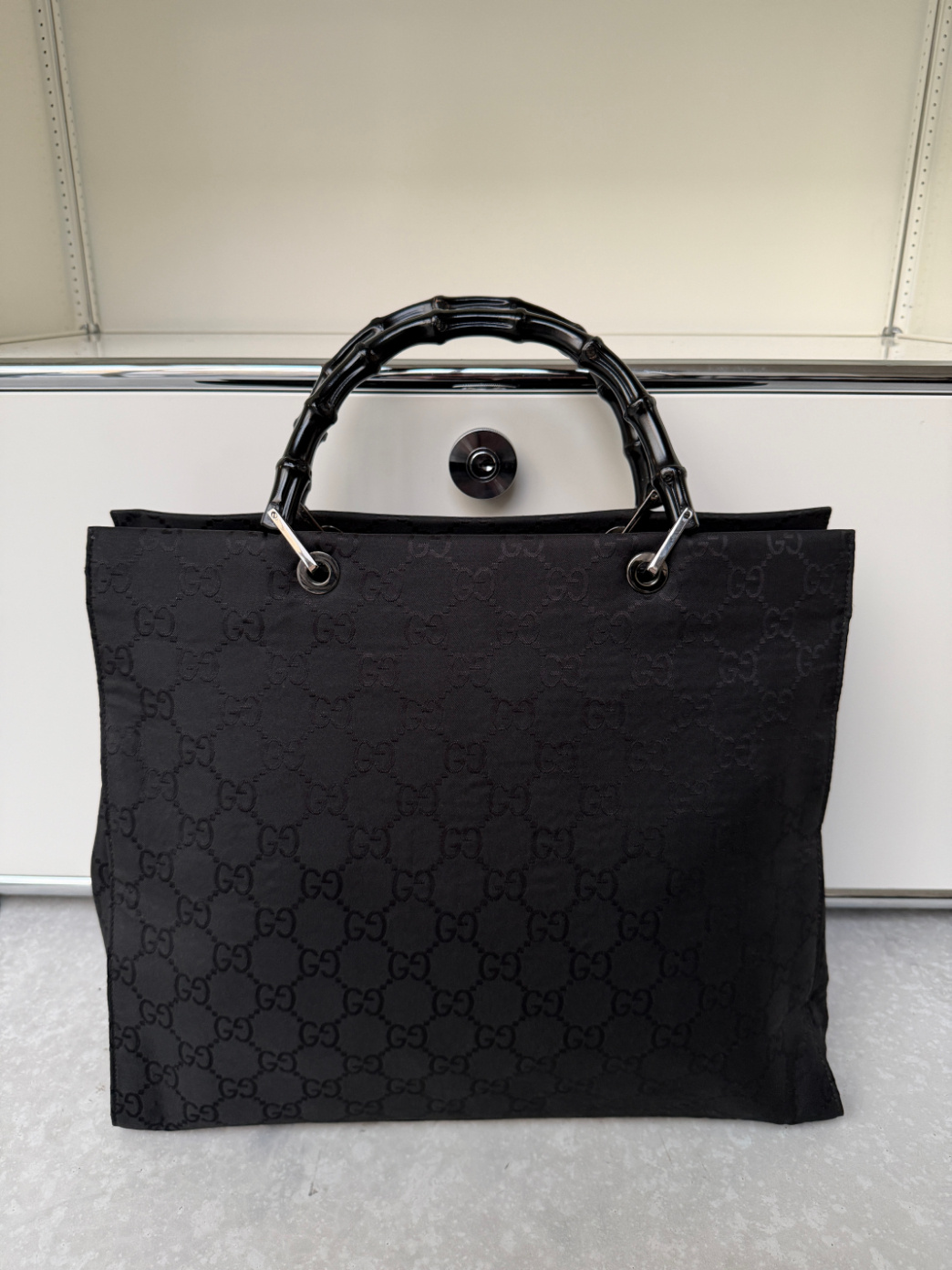 RR ARCHIVE Gucci Bamboo GG Canvas Tote
