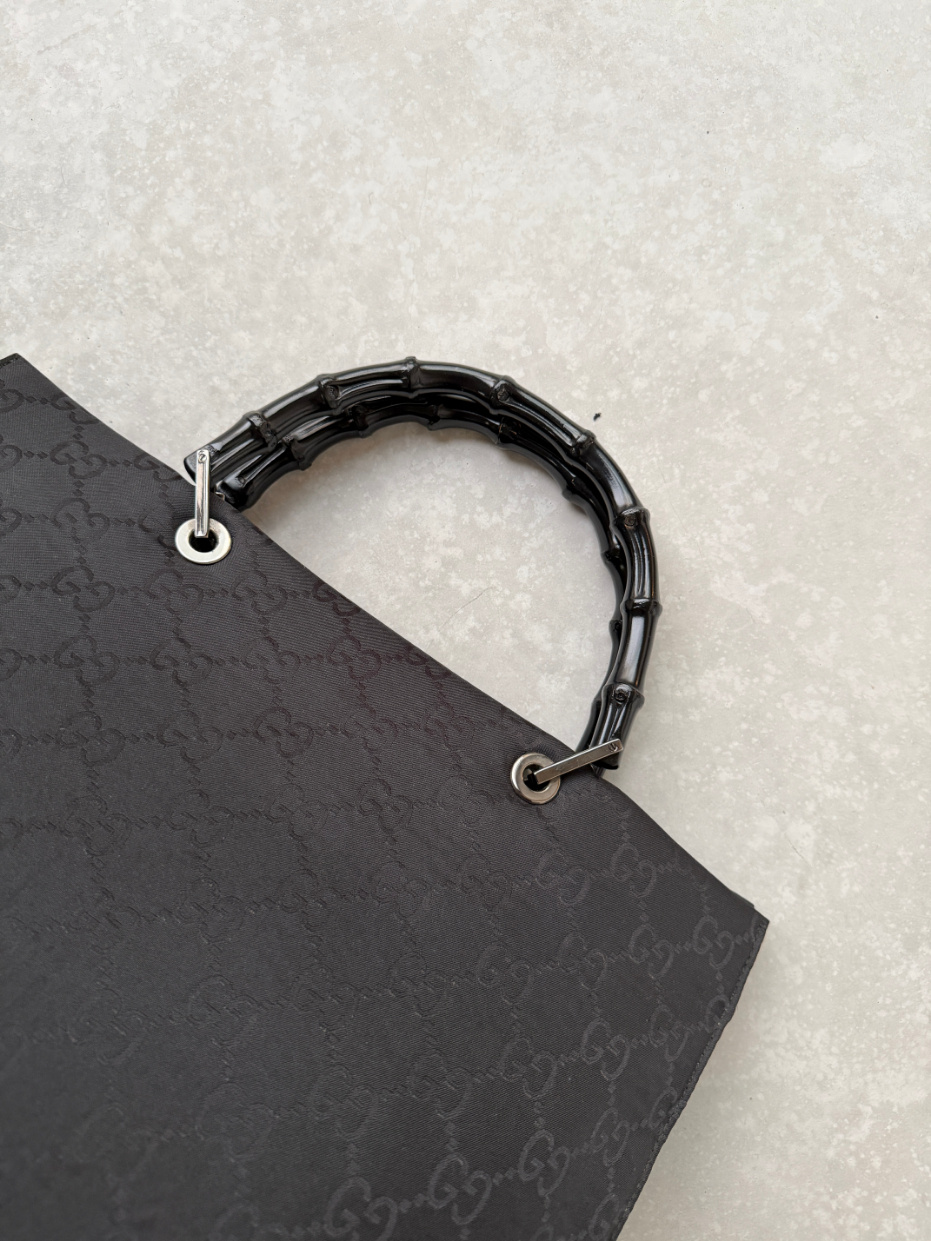 RR ARCHIVE Gucci Bamboo GG Canvas Tote