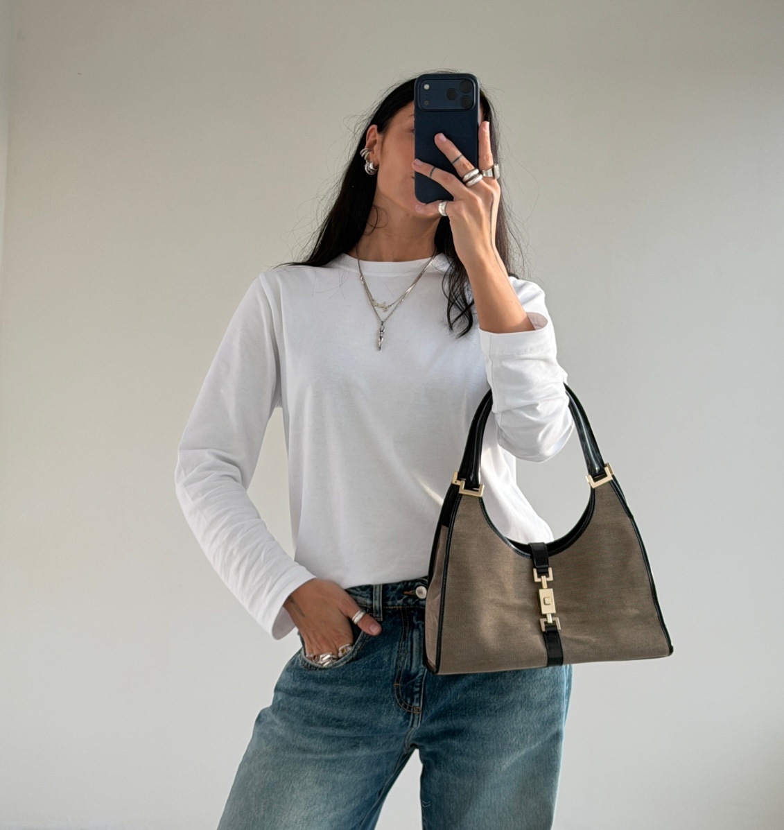 RR ARCHIVE Gucci Jackie Mini Hobo Canvas Bag