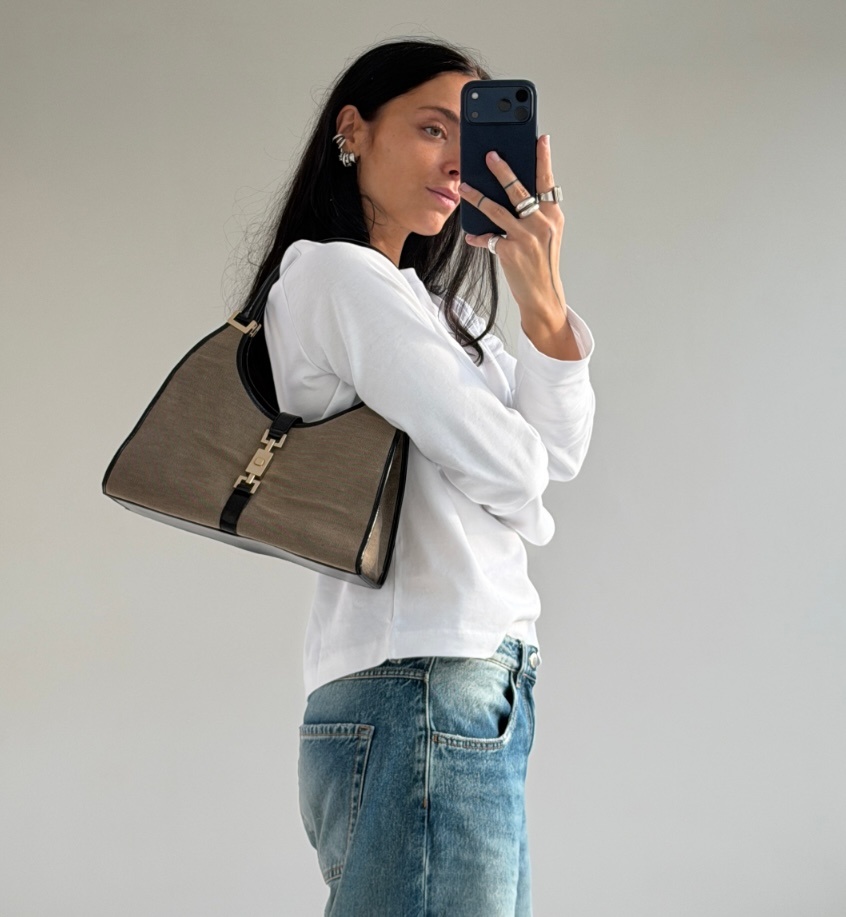 RR ARCHIVE Gucci Jackie Mini Hobo Canvas Bag