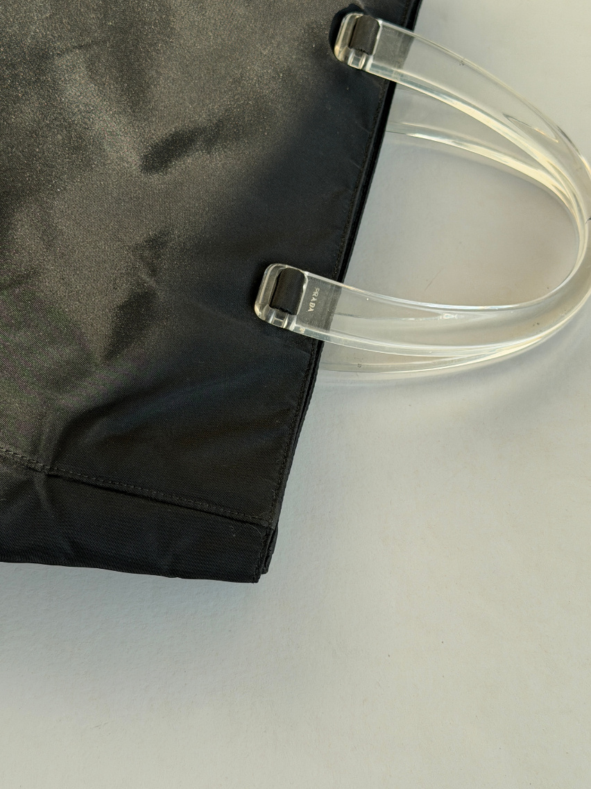 RR ARCHIVE Prada Nylon Plexi Handles Tote Bag