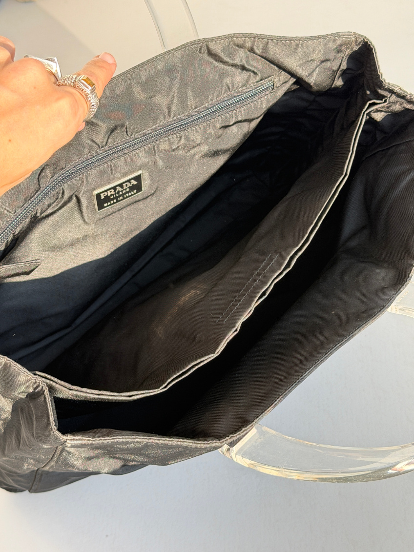 RR ARCHIVE Prada Nylon Plexi Handles Tote Bag