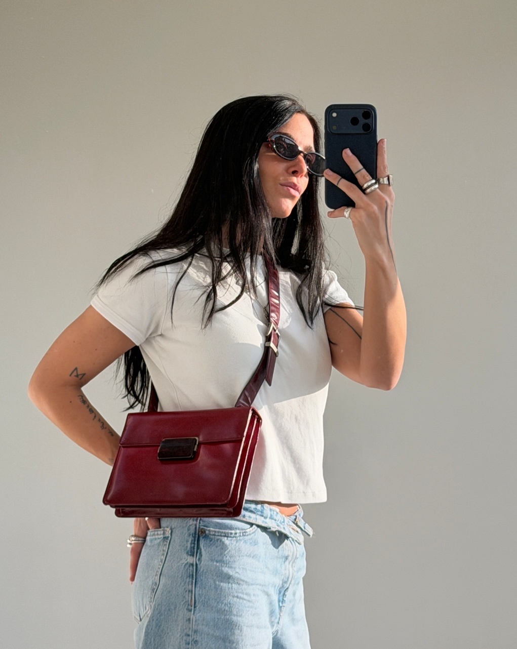 RR ARCHIVE Prada Militare Leather Shoulder Bag