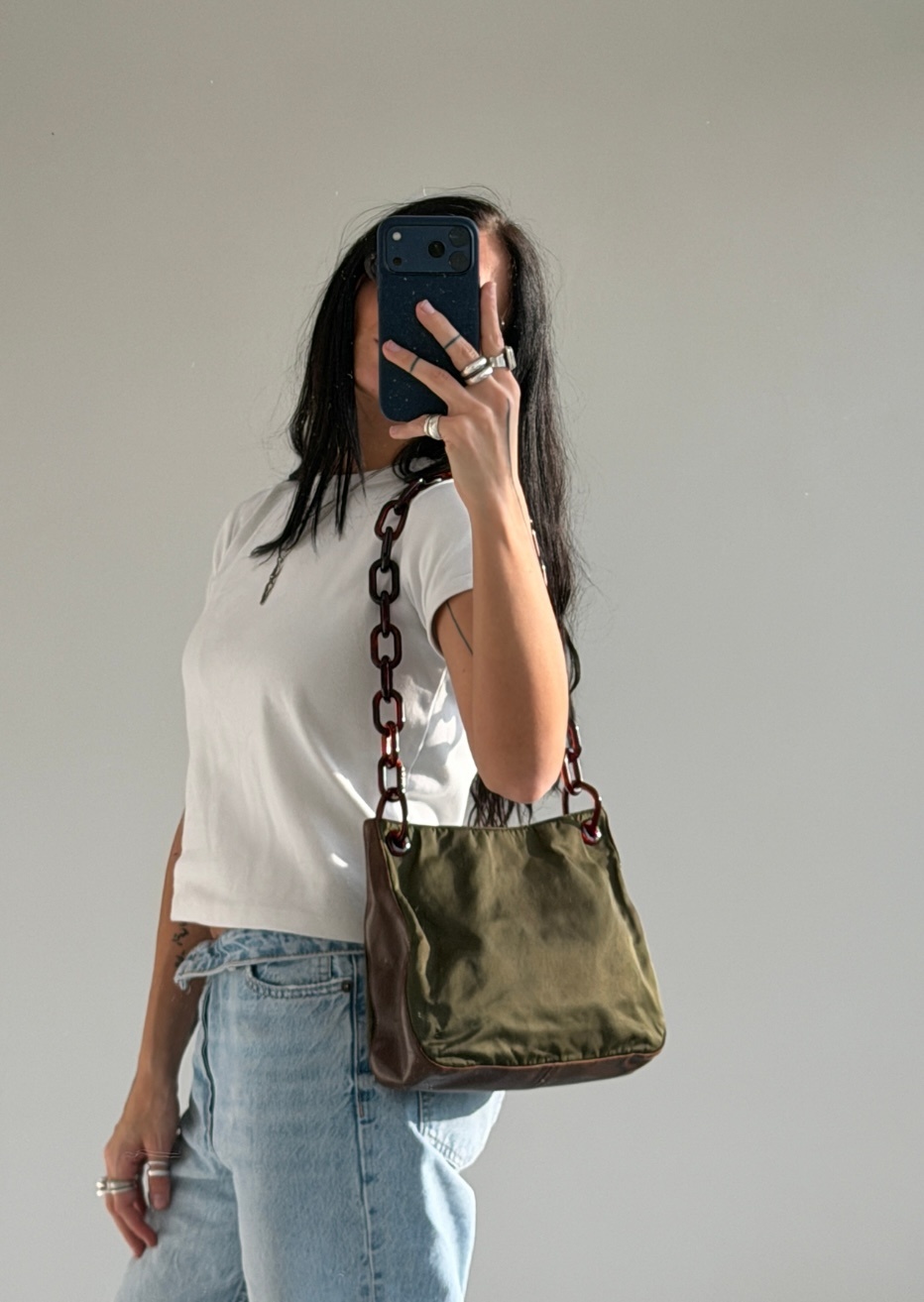 RR ARCHIVE Prada Ring Handle Nylon Bag