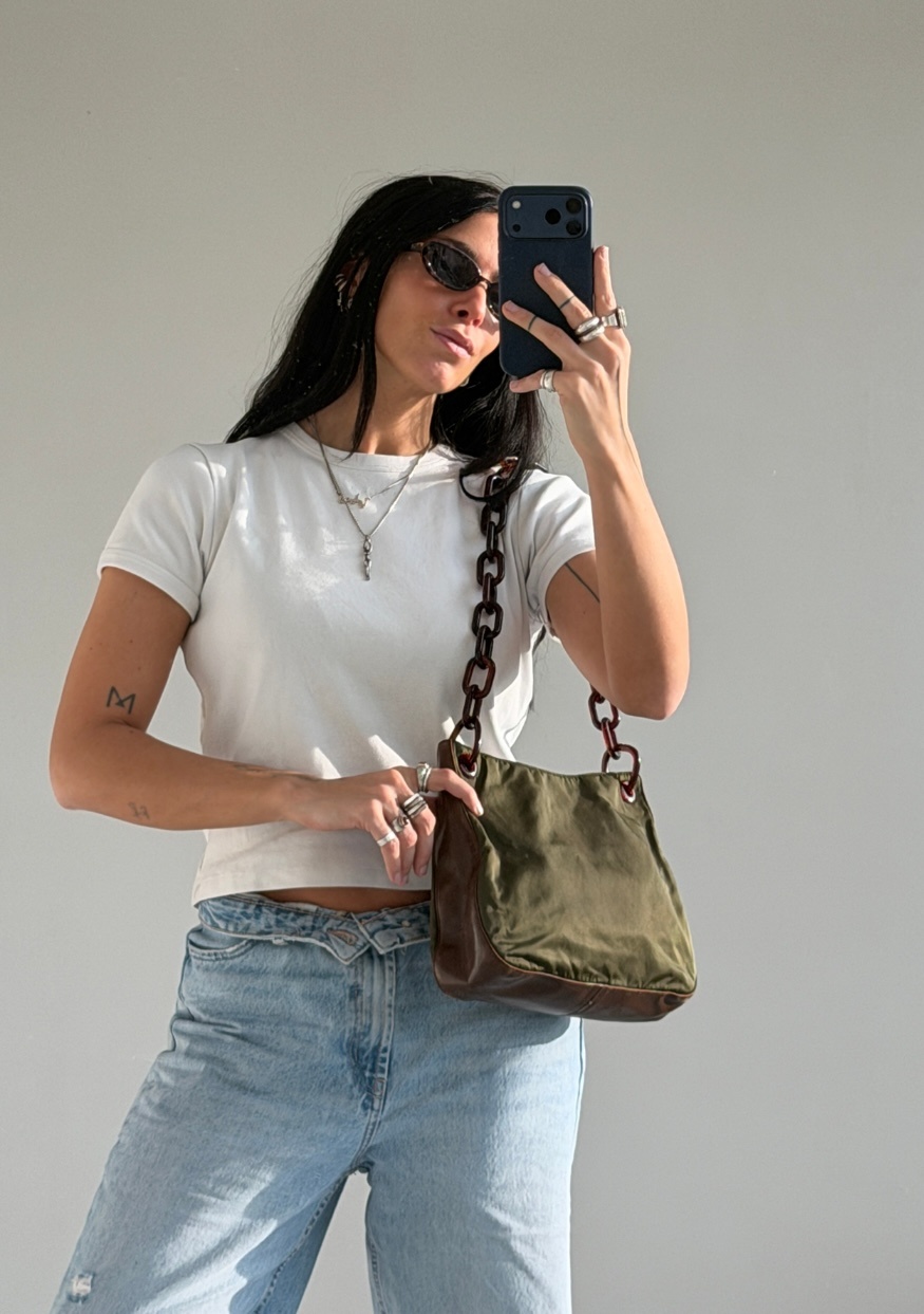 RR ARCHIVE Prada Ring Handle Nylon Bag