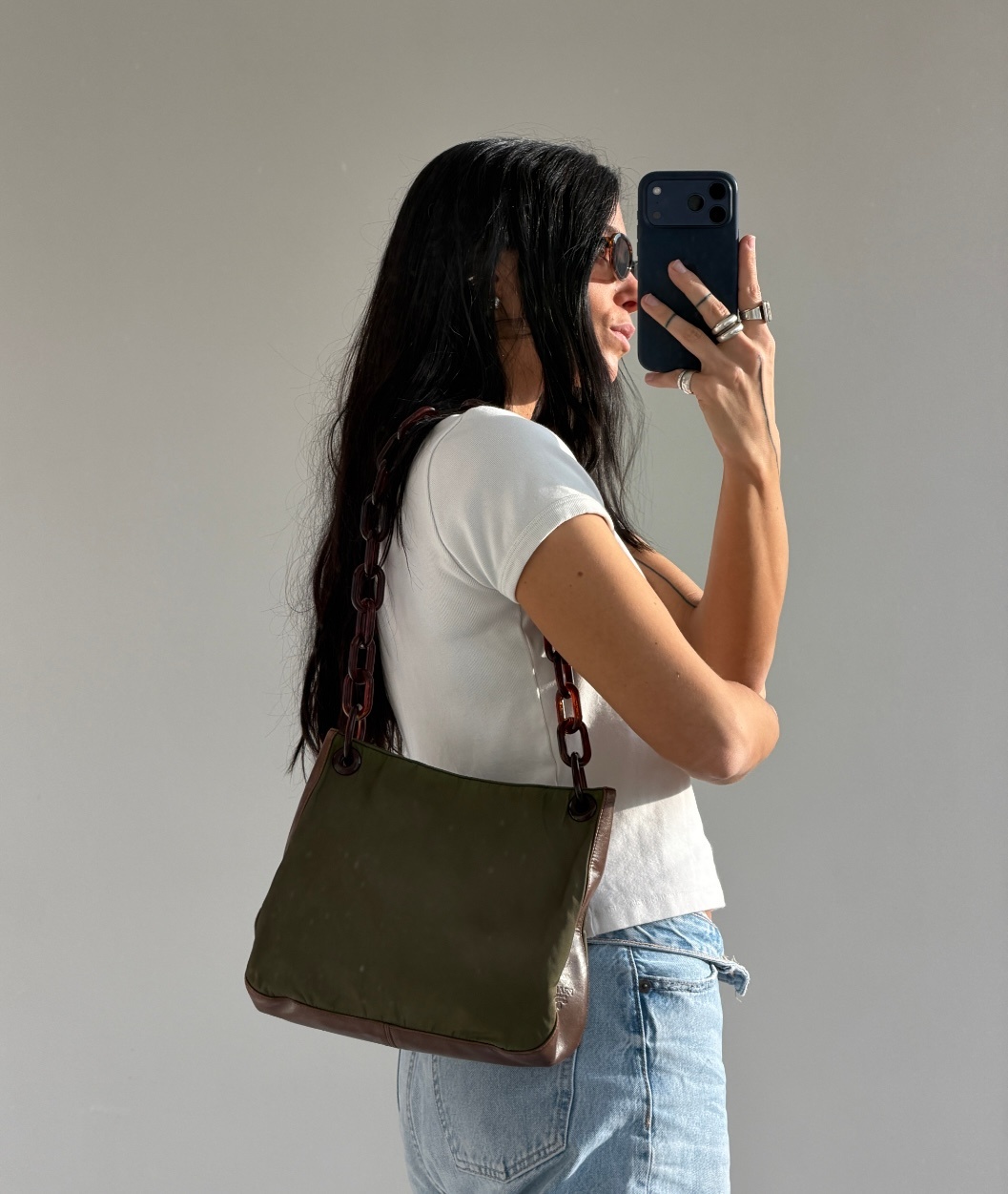 RR ARCHIVE Prada Ring Handle Nylon Bag