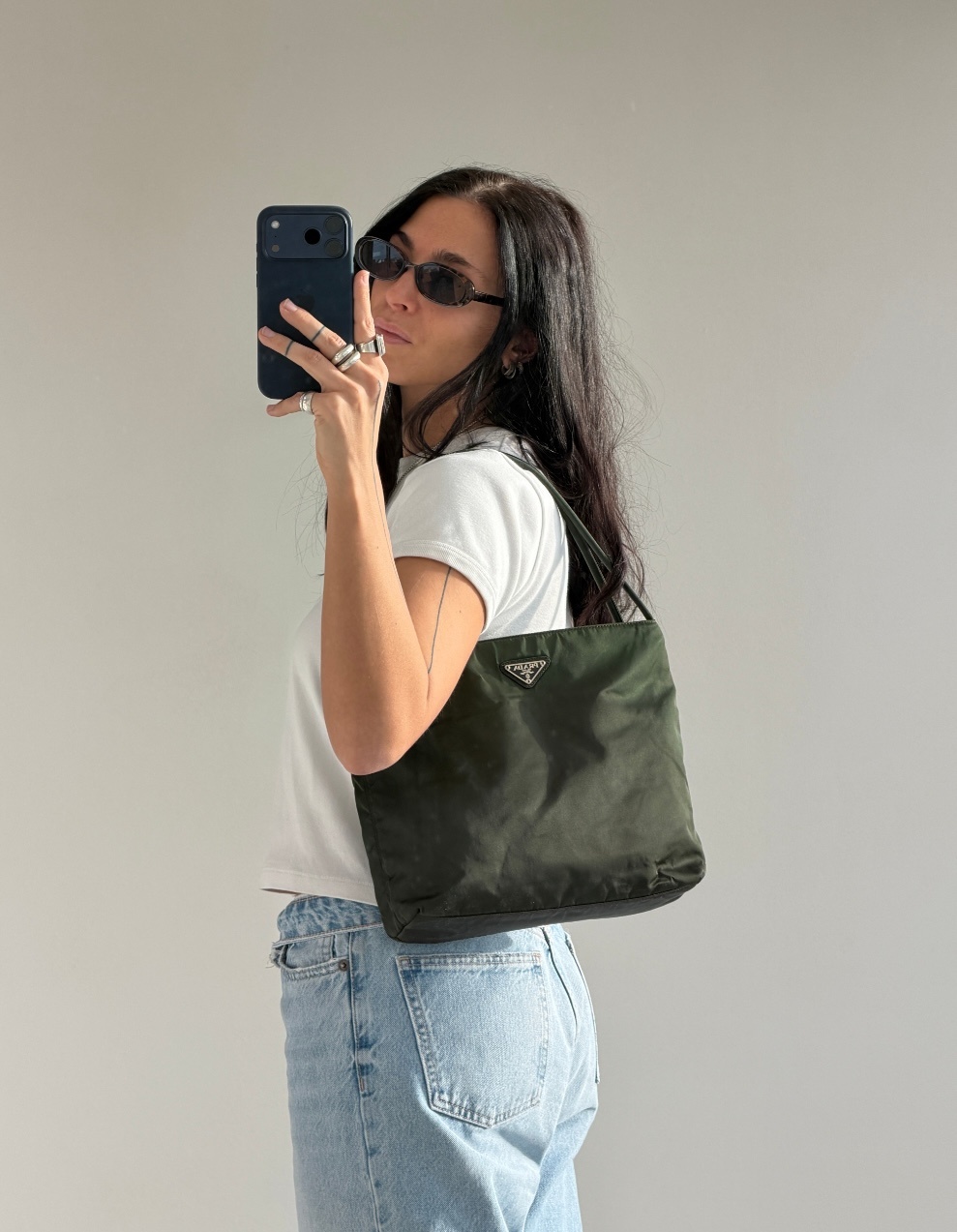 RR ARCHIVE Prada Nylon Tessuto Double Handle Bag