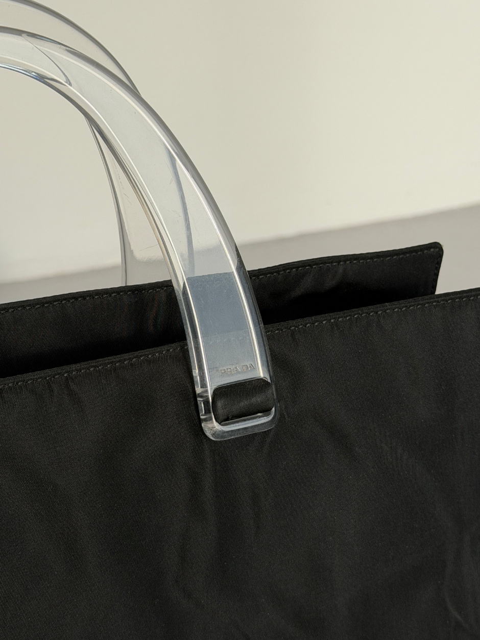 RR ARCHIVE Prada Nylon Plexi Handles Tote Bag