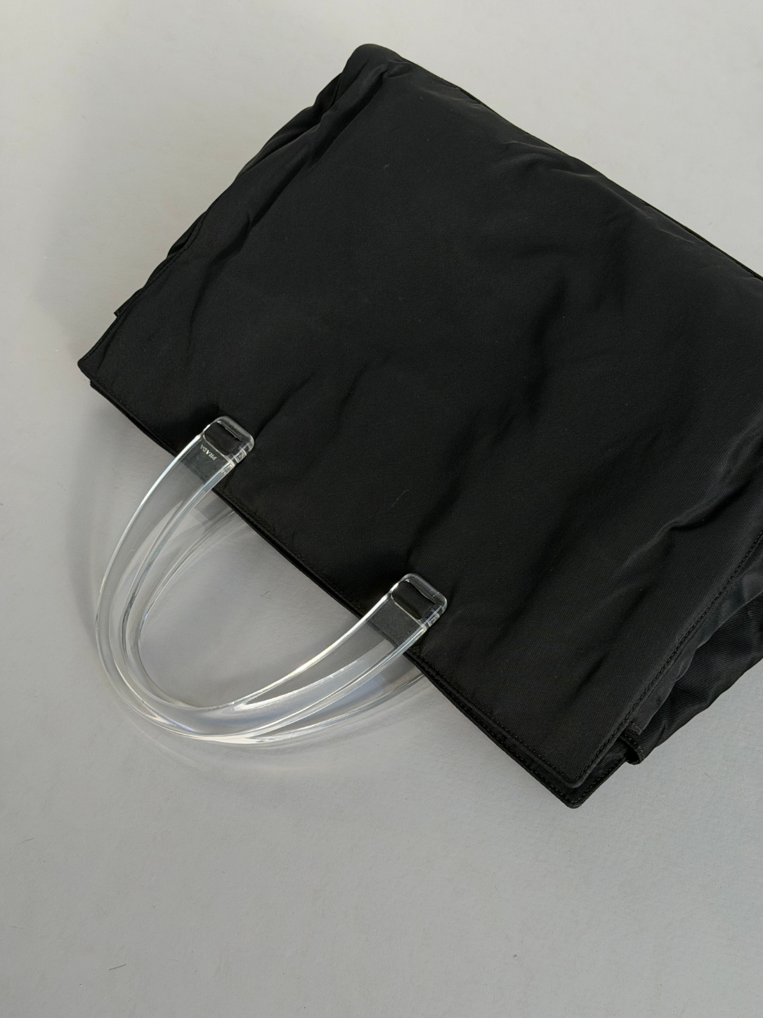 RR ARCHIVE Prada Nylon Plexi Handles Tote Bag