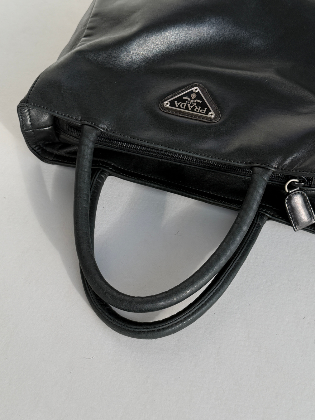 RR ARCHIVE Prada Leather Double Handle Bag
