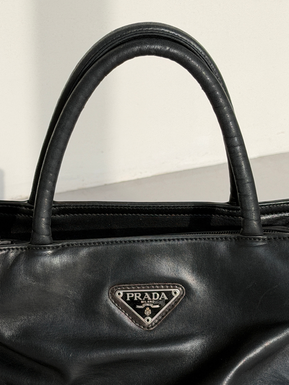 RR ARCHIVE Prada Leather Double Handle Bag