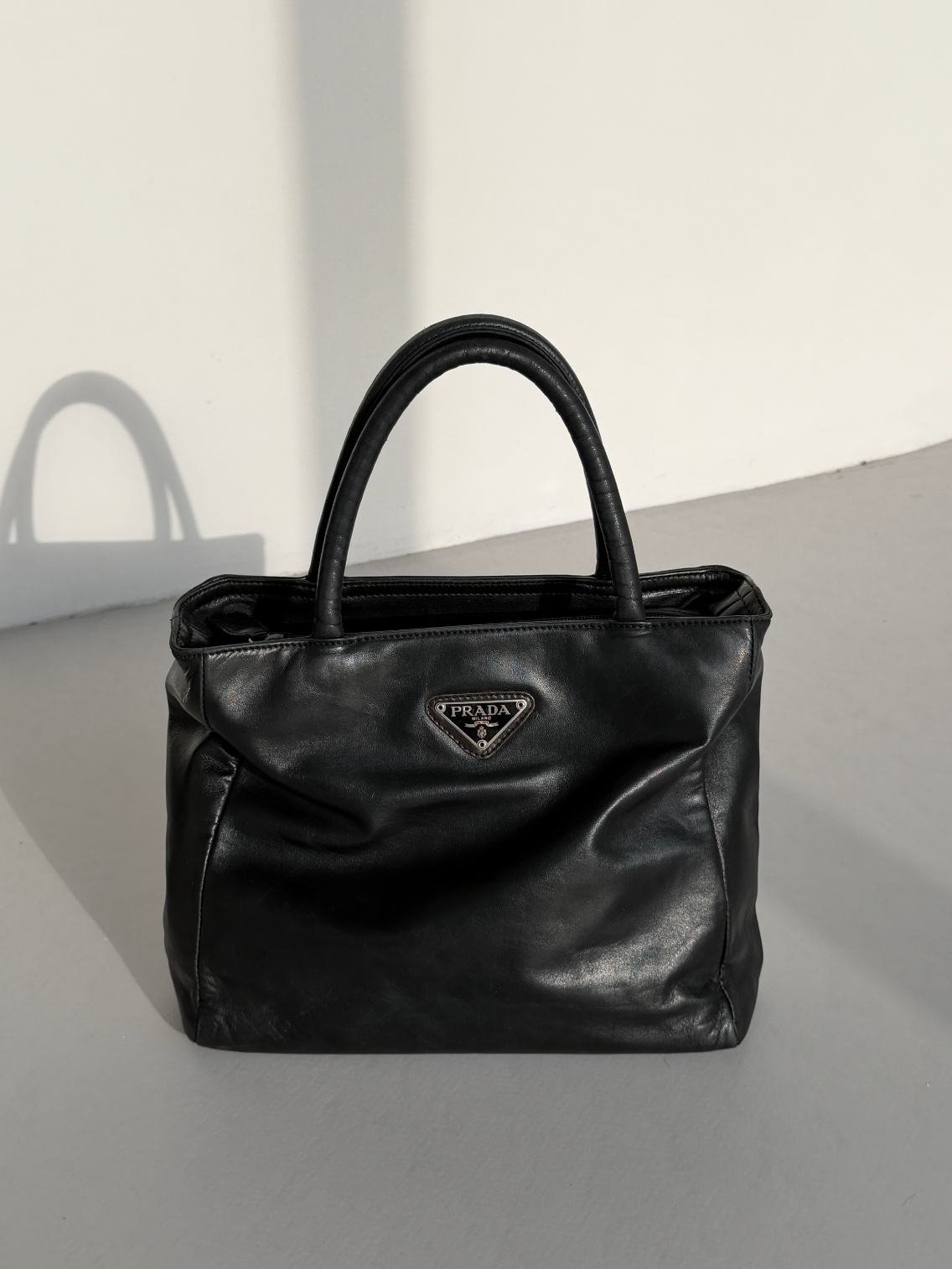 RR ARCHIVE Prada Leather Double Handle Bag