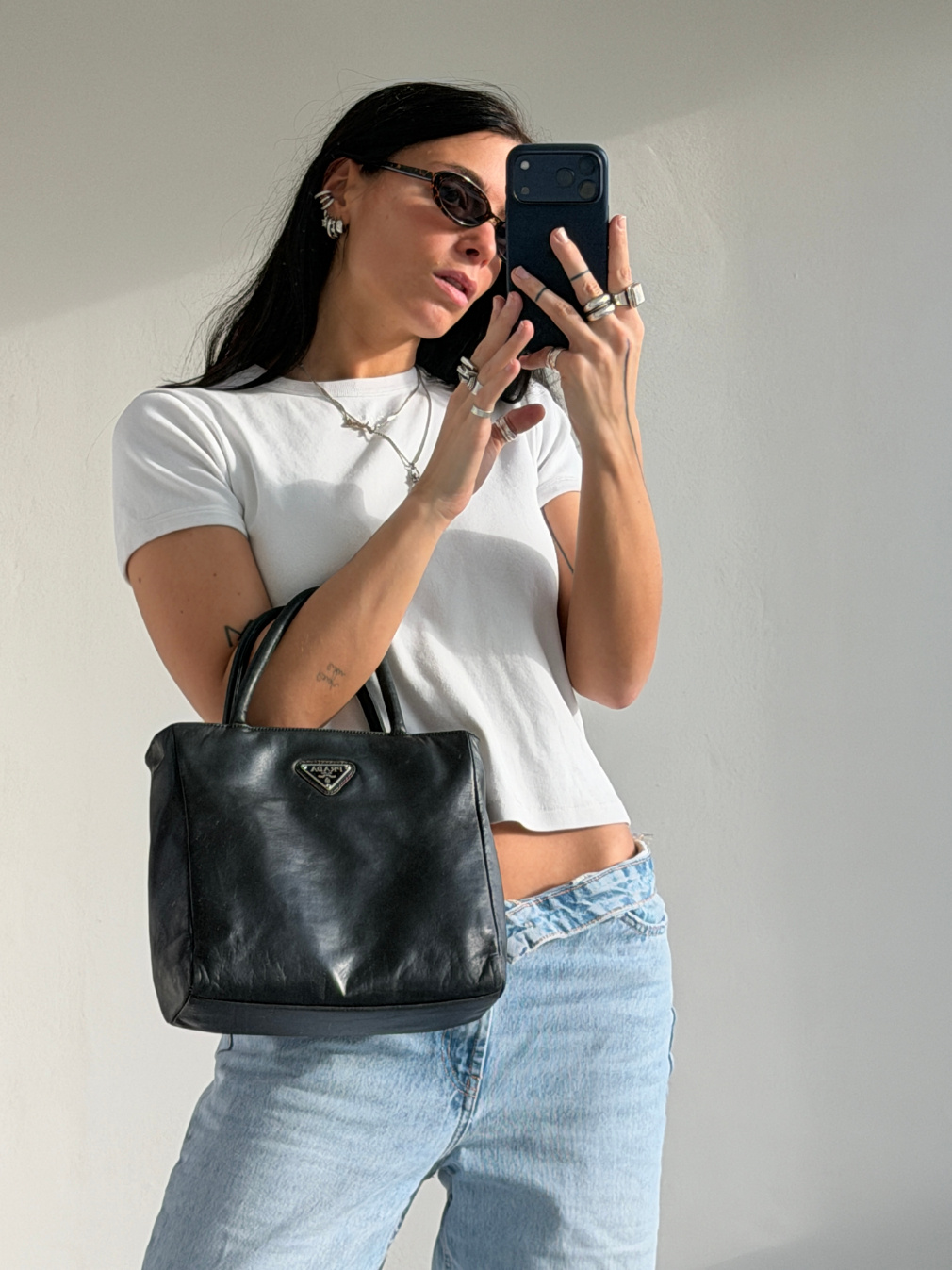 RR ARCHIVE Prada Leather Double Handle Bag