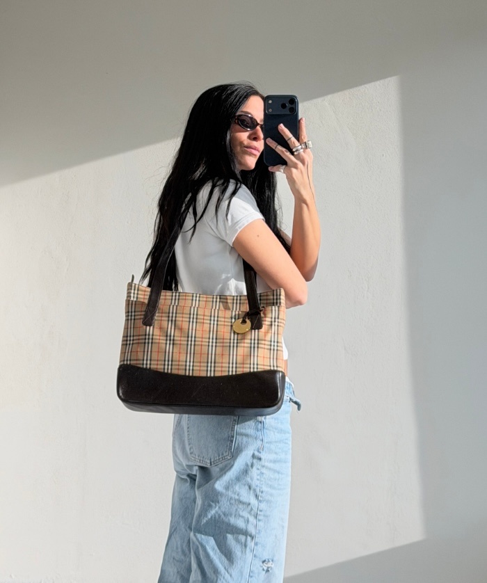 RR ARCHIVE Burberry Canvas Check Shoulder Bag