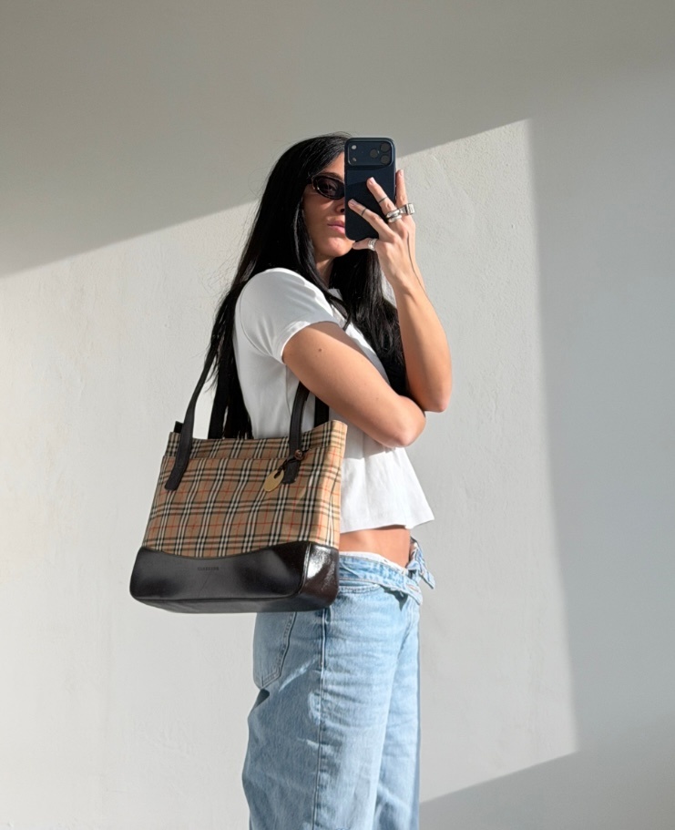 RR ARCHIVE Burberry Canvas Check Shoulder Bag