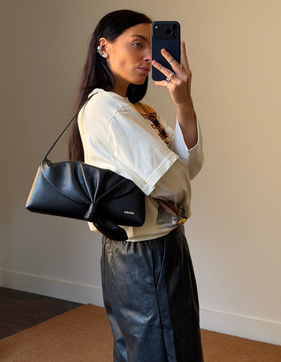 Rotate Leather Knot Scarf Bag